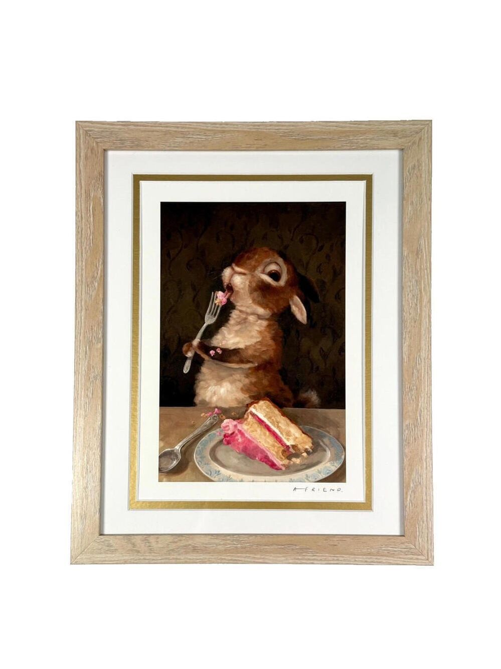 Alison Friend - Cake Thief - Time Limited Edition Bunny Art Print - COA - Framed